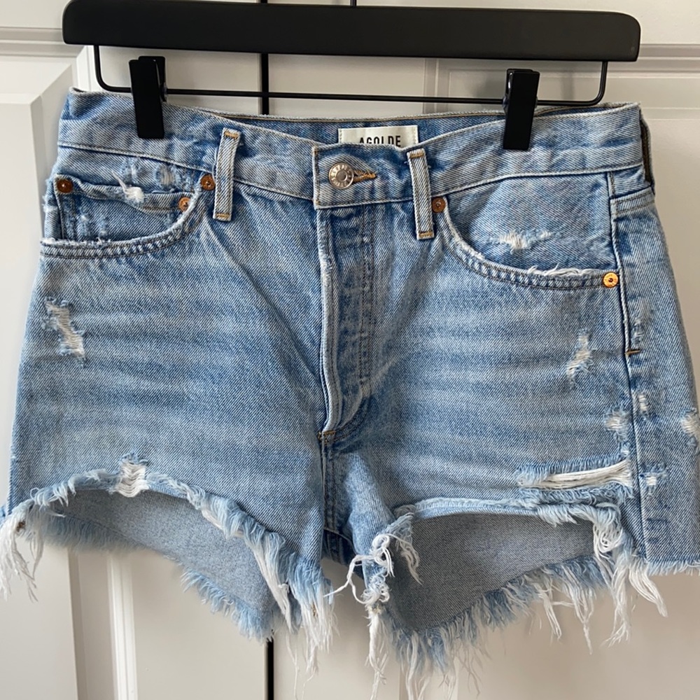 Agolde Parker Distressed Denim Shorts